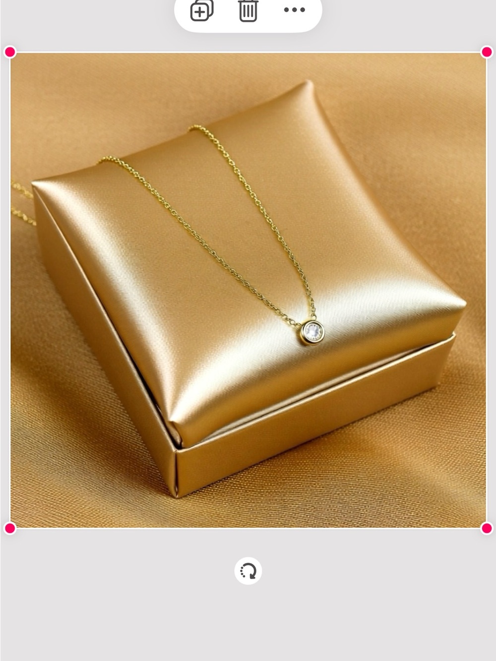 Gold Solitaire Crystal Pendant Necklace - Women Jewelry